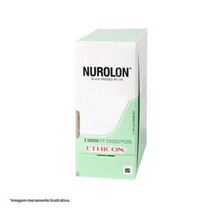 Fio de sutura NUROLON® Preto 60cm 2-0 Ag. 6,5 mm