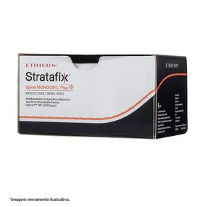 Fio de sutura Monocryl Plus Stratafix Spiral Unidirecional 45cm 3-0 Ag. 19mm 3/8